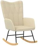 vidaXL Schaukelstuhl Creme Stoff 327613