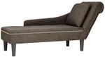 vidaXL Chaiselongue mit Kissen & Rechter Armlehne Grau Kunstleder 4009858