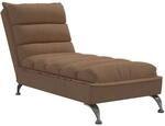 vidaXL Chaiselongue mit Kissen Braun Stoff 379471