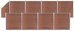 vidaXL WPC Zaun-Set 8 Quadrate + 1 Schr&auml;ge 1484x186 cm Braun 3053222