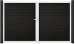 GroJa Solid Steckzaun Tor DIN Links EV1 Schwarz co-extrudiert