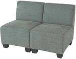 MCW Modular 2-Sitzer Sofa Couch Moncalieri Grau ohne Armlehnen