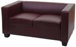 MCW 2er Sofa Lille Kunstleder Rot-Braun