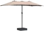 vidaXL Gartenparasol Taupe 385 x 209 x 244 cm Stoff 42003278