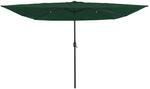vidaXL Gartenparasol Gr&uuml;n und Schwarz 295 x 295 x 245 cm 42003661