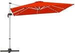 COSTWAY Sonnenschirm Rechteckig 300 x 300 cm Gro&szlig;er Ampelschirm Burgund