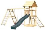 Karibu Spielturm Lotti mit Rutsche Schaukelanbau Ger&uuml;st u. Rampe...