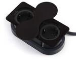 SOTECH Doppel Einbausteckdose Eckig Schwarz mit 2x Schuko