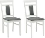 vidaXL Esszimmerstuhl 2 Stk Wei&szlig; und Grau Massives Gummiholz 42020505