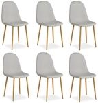 Homestyle4u Esszimmerstuhl 6er Set in Grau 2338