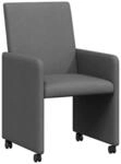 vidaXL Esszimmerst&uuml;hle mit Rollen 2 Stk Dunkelgrau 57 x 66 x 94 cm 42017808