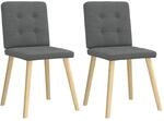 vidaXL Esszimmerst&uuml;hle 2 Stk Dunkelgrau Stoff 4101069