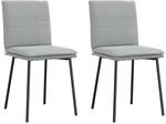 vidaXL Esszimmerst&uuml;hle 2 Stk Hellgrau Samt 4101244