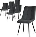 ML-Design Esszimmerst&uuml;hle 6Er Set Anthrazit mit Stoffbezug mit R&uuml;ckenlehne