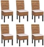MCW Esszimmerstuhl Loiret 6er-Set Dunkel mit Kissen