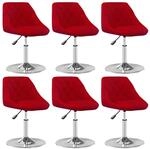 vidaXL Esszimmerst&uuml;hle 6 Stk Drehbar Weinrot Samt 3088775