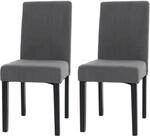 MCW Esszimmerstuhl Littau Cord 2er-Set Dunkelgrau Dunkle Beine