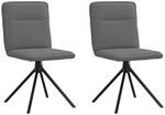 vidaXL Esszimmerst&uuml;hle 2 Stk Dunkelgrau Stoff 4101233