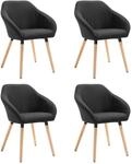 vidaXL Esszimmerst&uuml;hle 4 Stk Schwarz Stoff 278413
