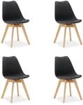 Homestyle4u 4 K&uuml;chenst&uuml;hle in Schwarz 3345