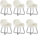 vidaXL Esszimmerst&uuml;hle 6 Stk Creme Samt 277014