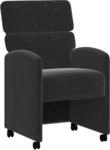vidaXL Esszimmerst&uuml;hle mit Rollen 2 Stk Schwarz 58 x 65 x 98 cm Samt 42017880