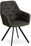 Homestyle4u Polsterstuhl mit Armlehne in Anthrazit 2223