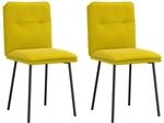 vidaXL Esszimmerst&uuml;hle 2 Stk Gelb Samt 4101316