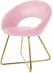 ML-Design Esszimmerstuhl Wohnzimmerstuhl aus Samt Rosa mit Runder R&uuml;ckenlehne