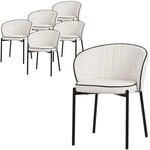 ML-Design Esszimmerst&uuml;hle 6Er Set Beige mit Stoffbezug & Metallbeinen