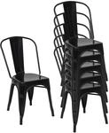 MCW Stuhl A73 Metall 6er-Set Schwarz