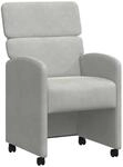 vidaXL Esszimmerst&uuml;hle mit Rollen 2 Stk Hellgrau 58 x 65 x 98 cm Samt 42017875