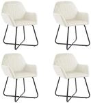 vidaXL Esszimmerst&uuml;hle 4 Stk Creme Samt 277013