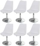 MCW Esszimmerstuhl Vaasa T501 6er-Set Wei&szlig; Chromfu&szlig;