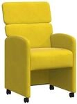 vidaXL Esszimmerst&uuml;hle mit Rollen 2 Stk Gelb 58 x 65 x 98 cm Samt 42017881