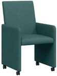 vidaXL Esszimmerst&uuml;hle mit Rollen 2 Stk Dunkelgr&uuml;n 57 x 66 x 94 cm 42017812