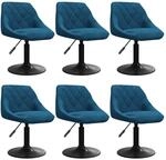 vidaXL Esszimmerst&uuml;hle 6 Stk Drehbar Blau Samt 3088806
