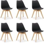 Homestyle4u 6 K&uuml;chenst&uuml;hle in Schwarz 3346