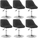 vidaXL Esszimmerst&uuml;hle 6 Stk Drehbar Schwarz Samt 3088766