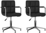 vidaXL Esszimmerst&uuml;hle 2 Stk Drehbar Schwarz Kunstleder 334760