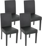 MCW Esszimmerstuhl Littau 4er-Set Kunstleder Schwarz Matt Dunkle Beine