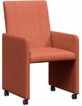 vidaXL Esszimmerst&uuml;hle mit Rollen 2 Stk Rot orange 57 x 66 x 94 cm 42017806
