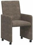 vidaXL Esszimmerst&uuml;hle mit Rollen 2 Stk Dunkelgrau 57 x 66 x 94 cm 42017827