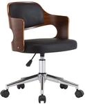 vidaXL Esszimmerstuhl Drehbar Schwarz Bugholz und Kunstleder 287427