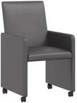 vidaXL Esszimmerst&uuml;hle mit Rollen 2 Stk Grau 57 x 66 x 94 cm 42017819
