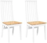 vidaXL Esszimmerst&uuml;hle 2 Stk Wei&szlig; Massivholz Gummibaum 4102458