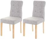 MCW Esszimmerstuhl E58 2er-Set Stoff/Textil Grau Helle Beine