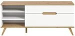 Inn.Furn TV-Lowboard Wei&szlig; Eiche 140 cm mit Soft-Close-Funktion Hygge