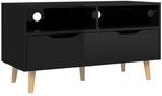 vidaXL TV-Schrank Hochglanz-Schwarz 90x40x48,5 cm Holzwerkstoff