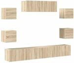 vidaXL 7-Tlg TV-Schrank-Set Sonoma-Eiche Holzwerkstoff 3114520